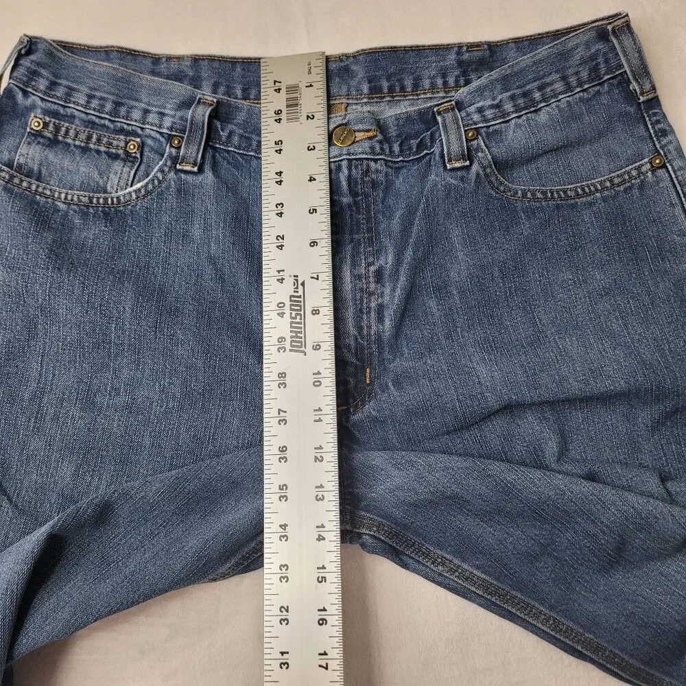 Carhartt Relaxed Fit Straight Leg Men's Blue Denim Jeans Size 38X32